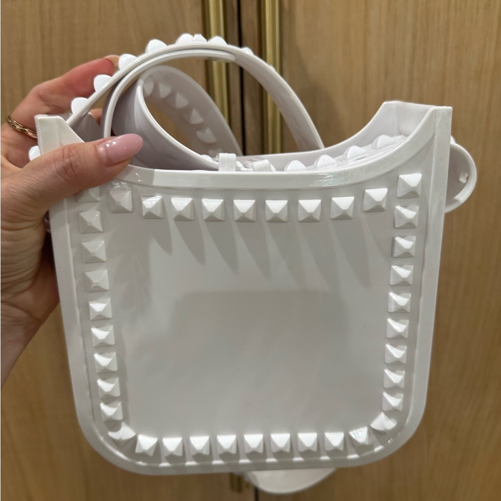 Carmen Sol White Jelly Studded Women's Bag